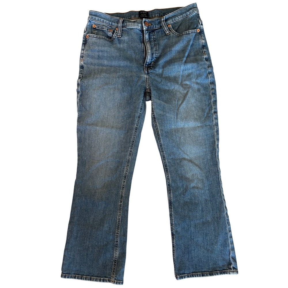 J Crew Mid-Rise Flare Crop‎ Jeans Womens Size 30 Blue Denim Classic Stretch